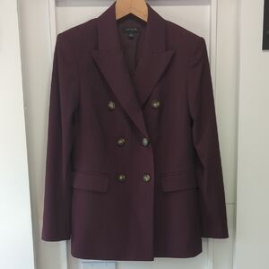Ann Taylor Double-Breasted Plum Blazer Size 2
